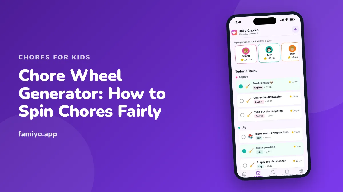 Chore Wheel Generator: How to Spin Chores Fairly: guide from the Famiyo family app