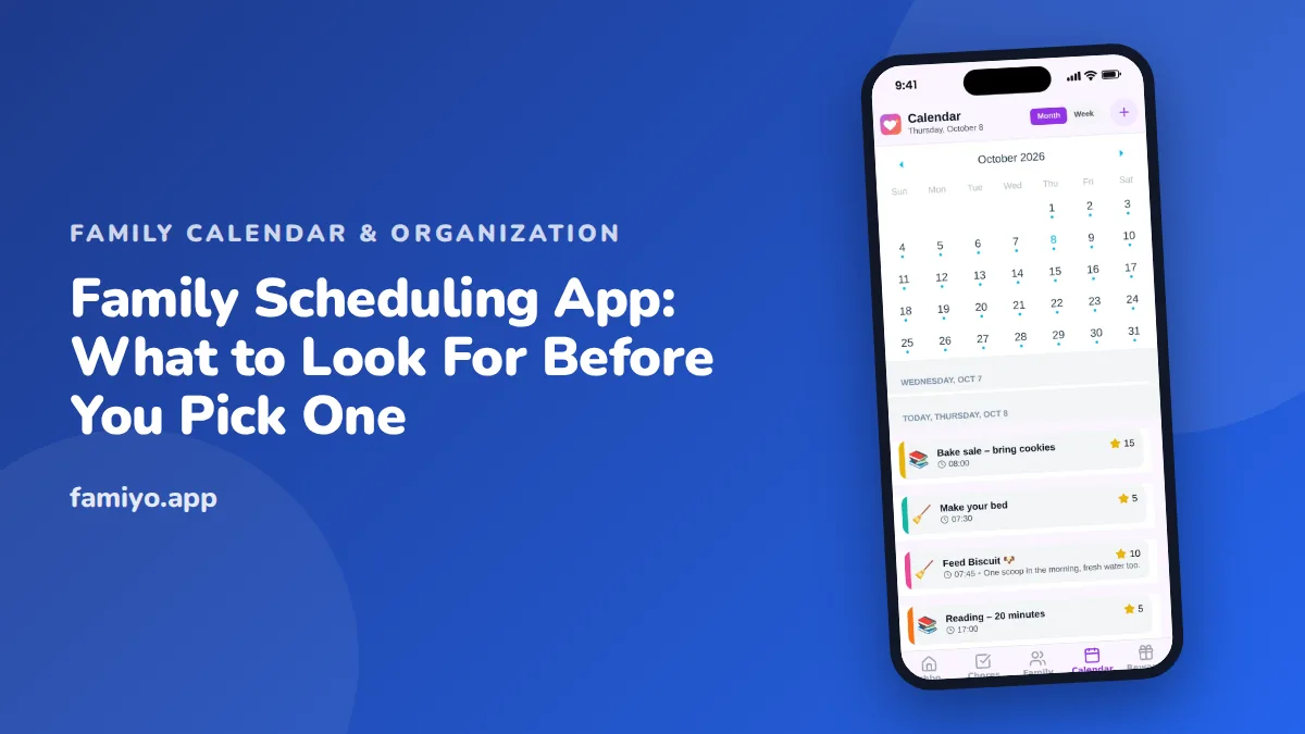 Family Scheduling App: What to Look For Before You Pick One: guide from the Famiyo family app